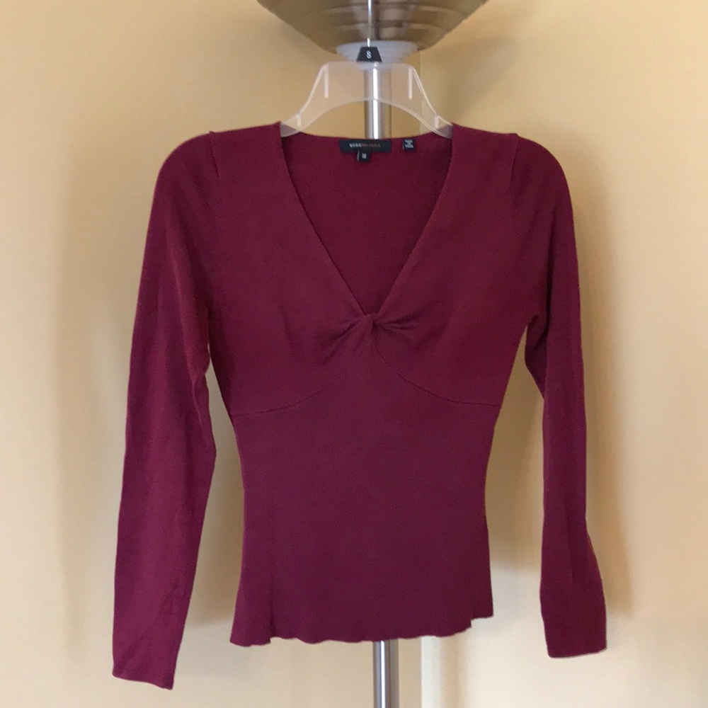 Burgundy Vneck Sweater (M)